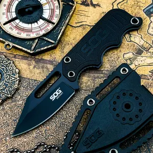 New High-Quality Mini Pocket Fixed Blade with Sheath Everyday Carry Belt Clip Knife Camping Outdoor Knife Daily EDC Jungle Gear 5Cr15MoV Blade Nylon Fiber Handle