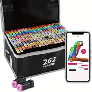 262 Color Art Markers, Dual Tip Drawing Pens for Artists Adult Painting, Sketching, Coloring, Highlighting, Illustration, Animation Design, Art Sketch Drawing Marker Set