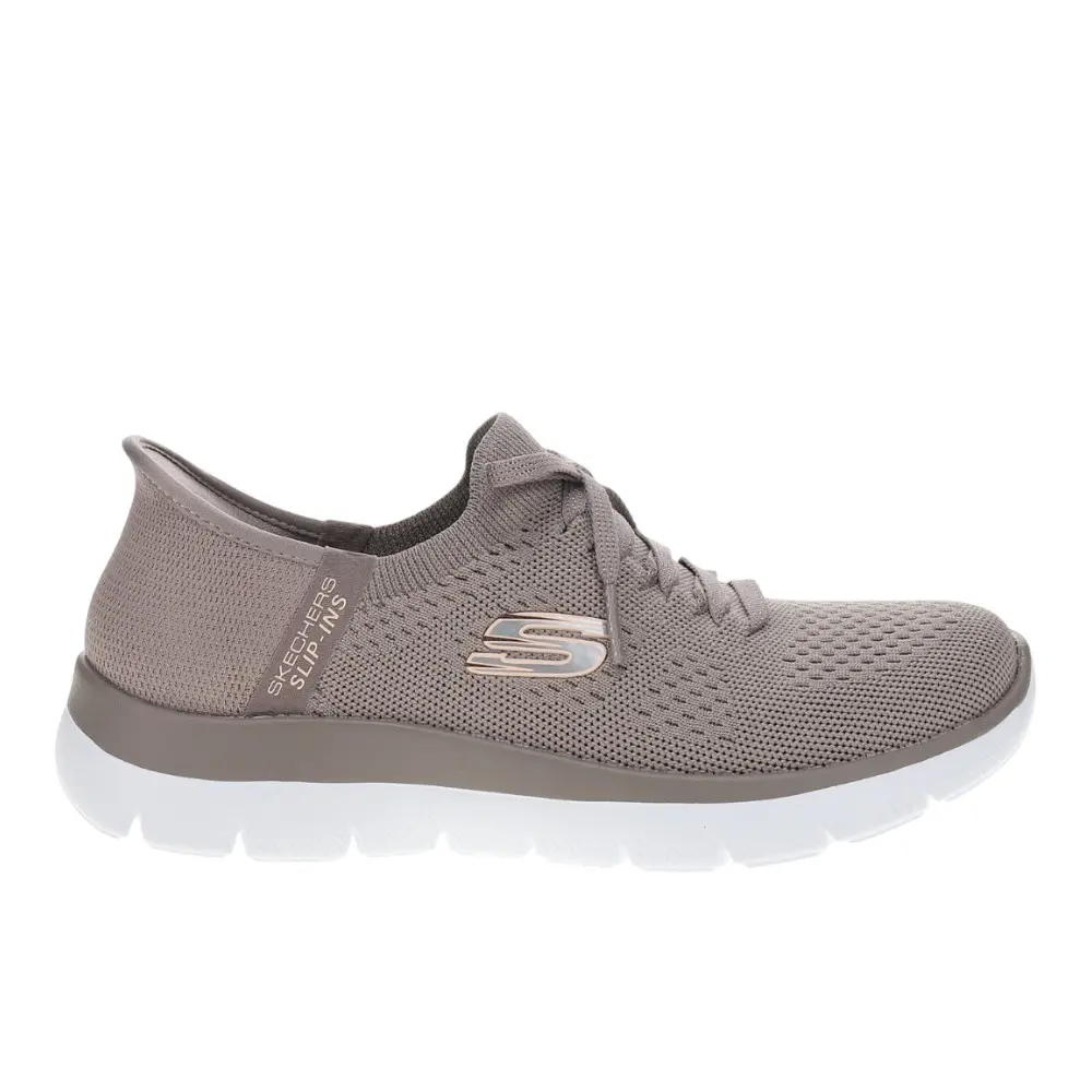 Skechers Womens Slip-Ins Summits New Daily Slip On Sneakers Shoes Casual - Beige