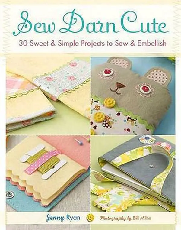 USED Book - Sew Darn Cute: 30 Sweet & Simple Projects to Sew & Embellish by Jenny Ryan (Paperback) - english