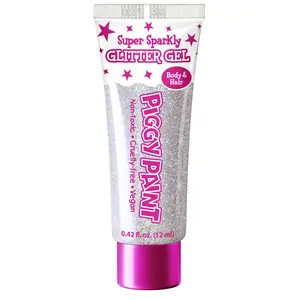 Piggy Paint Super Sparkly Fine Glitter Gel - White, Non-Toxic, Cruelty-Free, Vegan, Perfect for Parties & Playtime