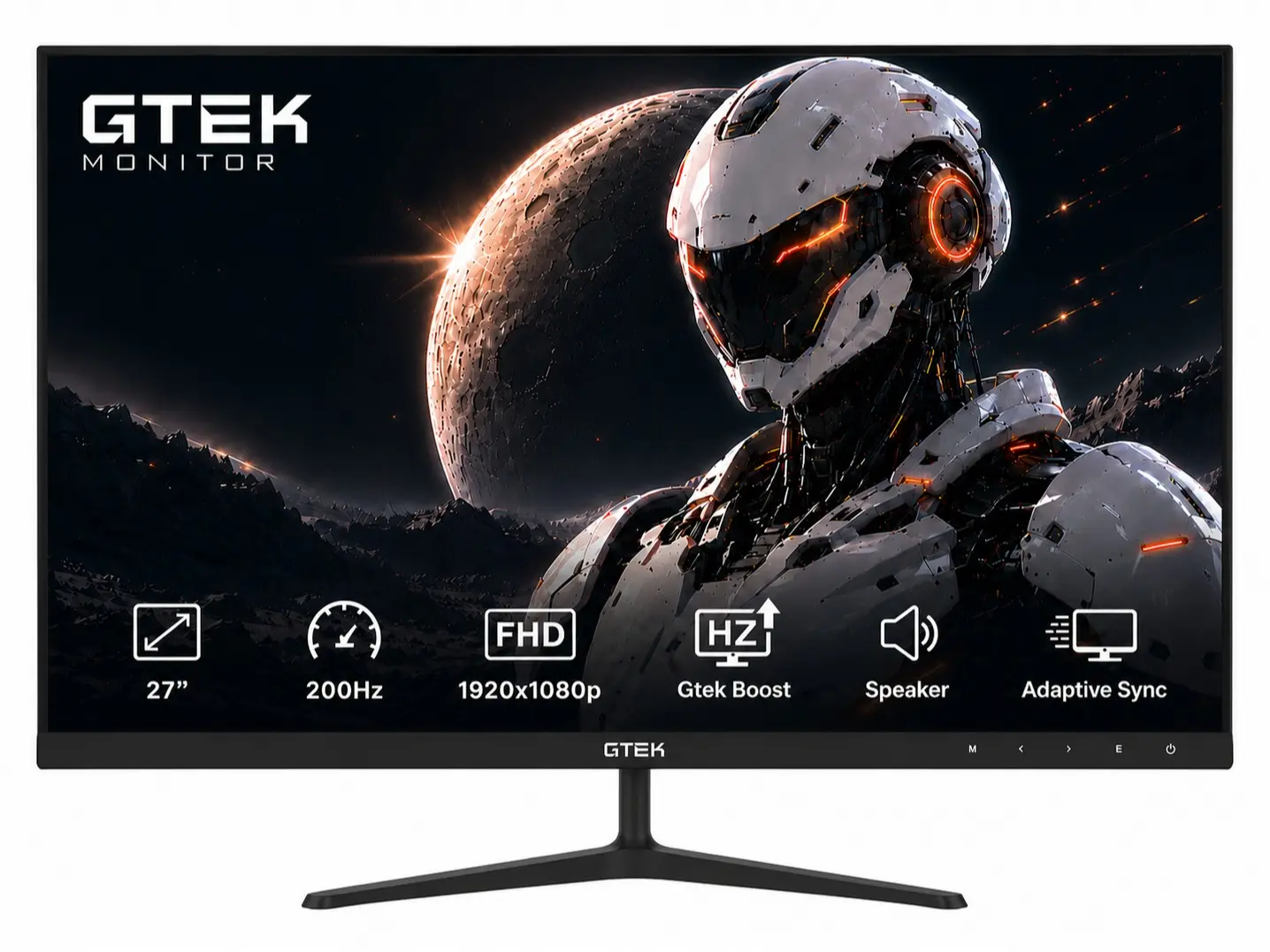 GTek 27 Inch 200Hz Gaming Monitor, Frameless Computer Monitor Full HD 1920 x 1080P, VA 1ms MPRT, VA Panel, FreeSync & G-Sync Compatible, HDMI/VGA, Eye Care for PC & Console Gaming
