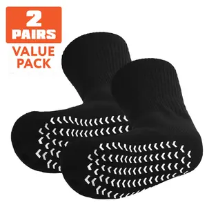 2-Pair Pack Extra Wide Non-Slip Neuropathy long Socks – Designed for Swollen Feet, Diabetic Patients, and Hospital Use – Unisex Breathable & Comfortable Style Seamless Men's Cotton Fabric knit ultra comfy daily life honey packet grippy Lightweight