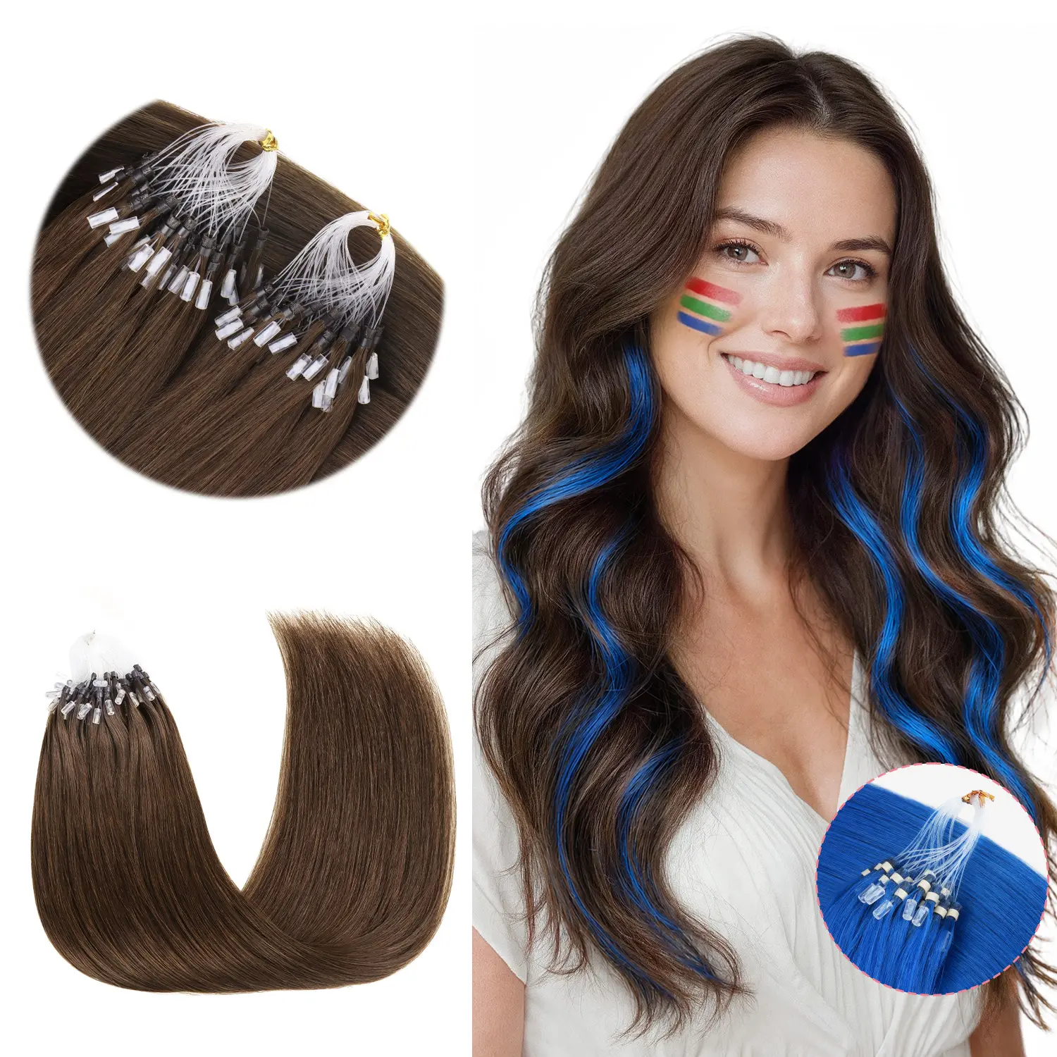 GOO GOO Micro Link Remy Human Hair Extensions 14-24Inch 50g-50s/30g-25s/100g-100s, Cold Fusion, Invisible Remy Hair, Glueless Micro Loop Micro Ring Hair Extensions Silky Straight Natural Micro Bead Hair Extensions summer hairstyles