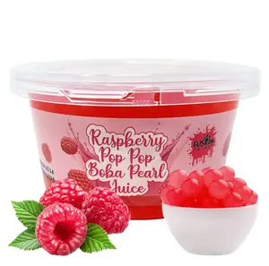 Fusion Select Raspberry Popping Boba Pearls Bursting Boba For Fruit Tea Dessert Toppings 450 Grams