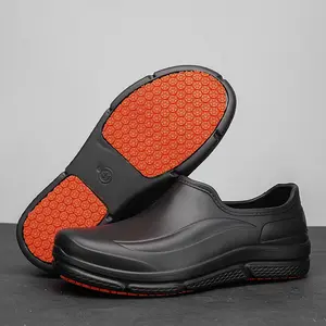 Mimilove Non-Slip Wear-Resistant Low-Top Waterproof Kitchen Shoes for Men, Outdoor Versatile Thick-Soled Casual Work Shoes, Couple's No-Hole Clogs Footwear Boy