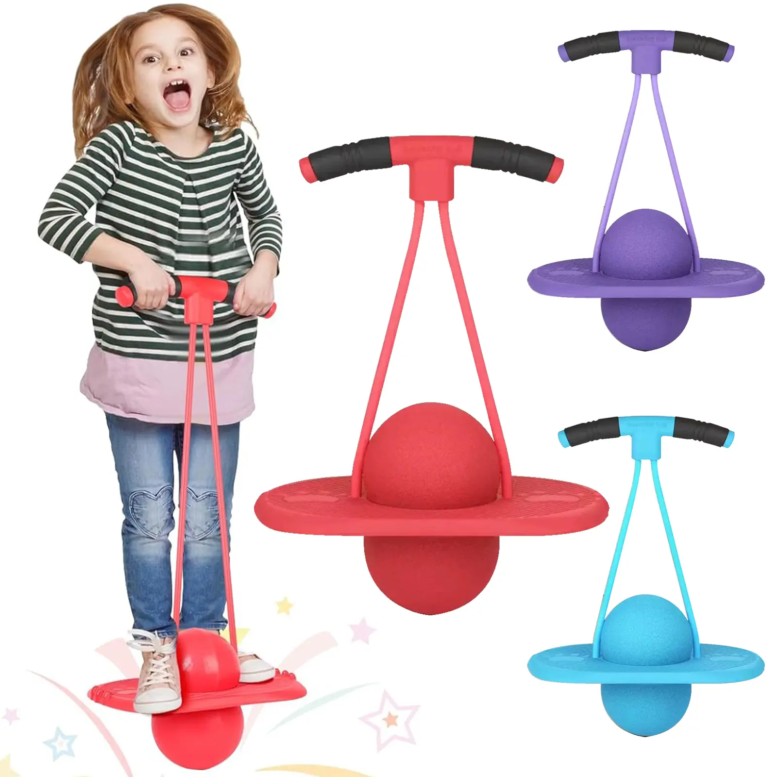 Balance Jumping Ball, Pogo Jumper with Handle and Ball Pump, 2026 Balance Pogo Ball, Pogo Bouncing Ball for Adults, for Indoor Outdoor Fun