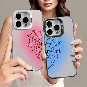 Viral TikTok Couple Goals Phone Case Set for iPhone 17 16 15 14 13 12 11 Pro Max Plus, Matching Spider Web Design, His & Hers Gothic Aesthetic, Shockproof Protective Hard Case, Romantic Unique Gift Idea