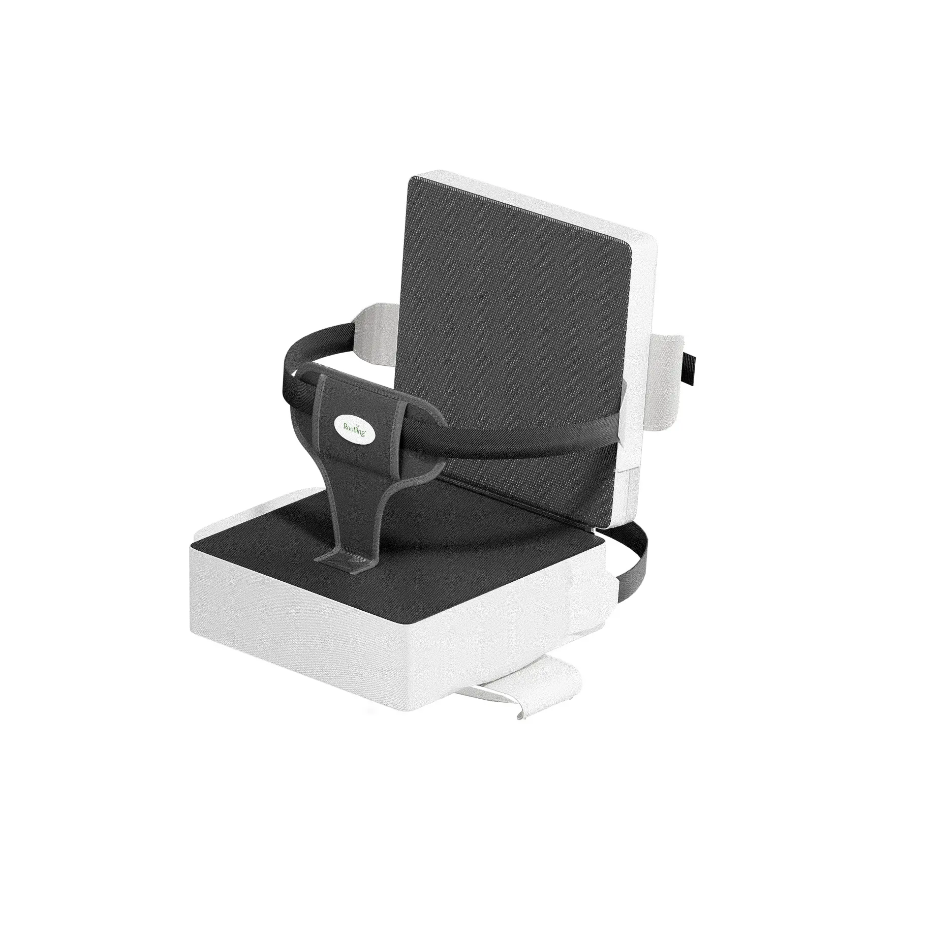 Rootling Toddler Dining Chair Booster Seat - Adjustable Straps, Backrest Support, Non-Slip Silicone Grip Base, Secure Locks, Waterproof Portable Cushion