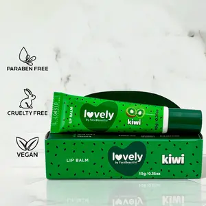 Face Beautiful Brazilian Kiwi Lip Balm - Lightly Scented, Ultra-Hydrating Nourishing Lip Moisturizer for Soft Lips, 10 g / 0.35 oz