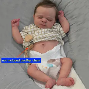 19inch 48 CM Full Body Soft Vinyl Reborn Baby Doll with 3D-Skin With Visible Veins Art Bath Toy Asleep Newborn Bebe Boy and Girl Kids Birthday Gift
