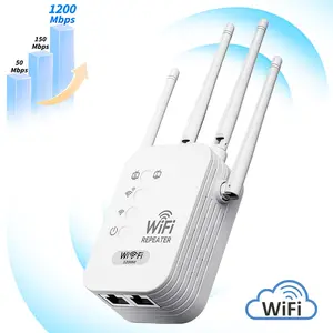 WiFi Extender 2026, WiFi Repeater Extender, Wireless Repeater, 1200mbps Dual Band WiFi Signal Booster (2.4g/5g), 4 Antennas, Home WiFi Range Extender, Ethernet Port, Covers 6000 Sq Ft