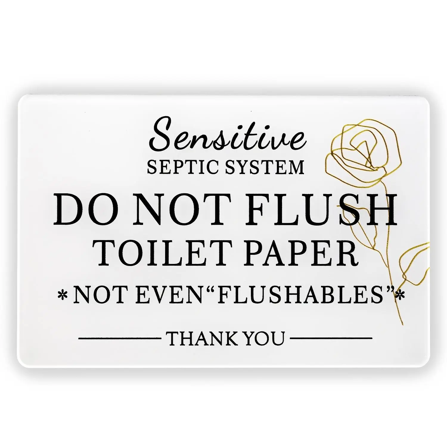 2D Flat "Do Not Flush" Acrylic Sign - Easy Install Home Supplies, Nursing & Family Use, Septic System Restroom Etiquette, Non-Toilet Paper Flush Reminder for Homes, RVs