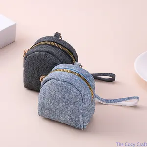 Mini Keychain Wallet, Cute Coin Purse & Earphone Case, Denim Key Holder for Couples, Small Backpack Pendant, Trendy Bag Accessory for Teens & Women tiktokshopspringglowup