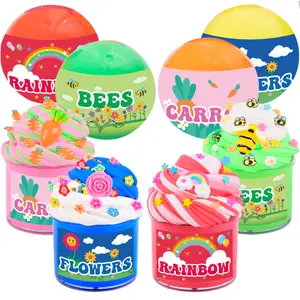 8 Pack Slime Kits, with 4 Slime Balls &4 Dual Color Butter Slime- Soft & Non-sticky Slime Kit for Kids, Sensory Toys, Birthday Party Favors, Stretchy Fun -Stress Relief for Boys & Girls