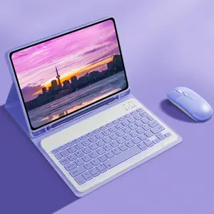 Tablet Case & Keyboard & Mouse Set, Detachable Wireless Keyboard Cover, Tablet Keyboard Protector, Tablet Accessories for iPad, Tablet Pc