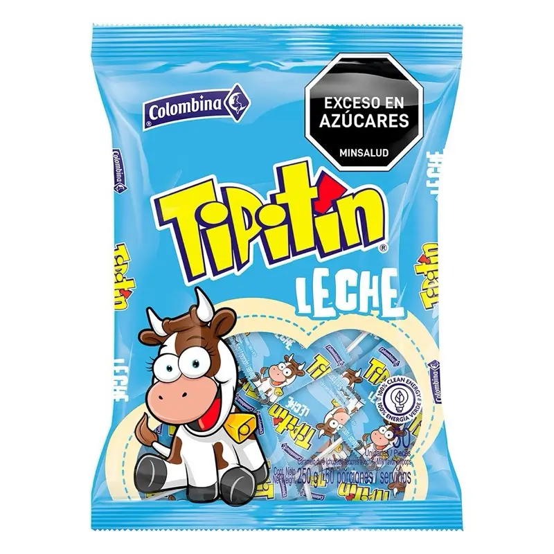 Colombina Tipitin Milk Candy 50 Milk Flavored Lollipops - Sweet Snack for Kids