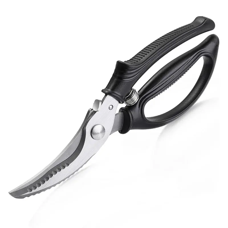 Poultry Shears,Kitchen Shears With Spring Loaded,Heavy Duty Poultry Scissors For Meat,Chicken,Turkey,Anti-Slip Handle