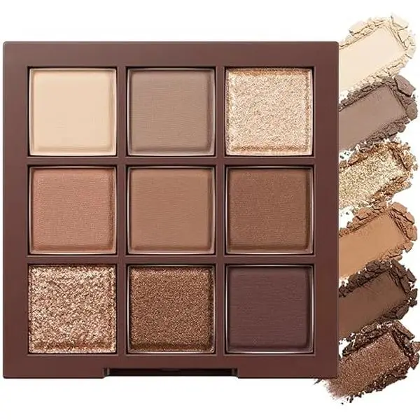 Eyeshadow Palette, Matte Shimmer Glitter Eye Shadow Palette Makeup, Highly Pigmented Long Lasting Waterproof, Natural Neutral Nude Eyeshadow Makeup Pallet, Chocolate Brown