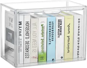 Cube Storage Organizer  Book Case Display Case Box Stackable Book Storage Containers With  Door Clear Plastic Portable Organizer For Living Room Bedroom 1 Pack