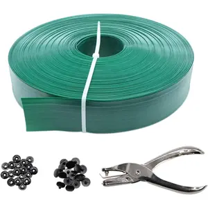 Chain Link Fence Privacy Tape, 246ft x 0.15ft Chain Link Fence Slats, Fence Covering Privacy, Green (200PCS Button + Puncher Included)