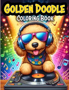 Golden Doodle Coloring Book Bold and Easy For Doodle Dog Lovers: Fun and Relaxing Golden Doodle Coloring Pages For Kids Teens and Adults