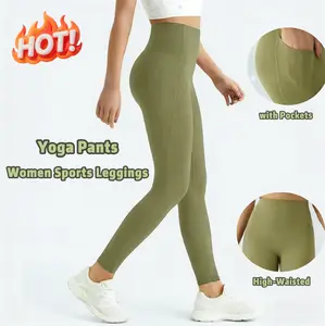 Tummy Control Butt Lifting High Waisted Yoga Leggings for Women with Pockets Breathable Fitness Pants