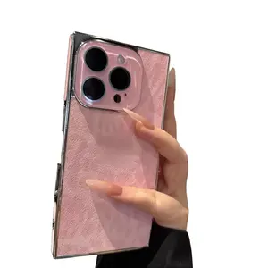 iP17ProMax/Air Phone Case 16/15/14/13ins Leopard Print Square HD Lens Film Anti-Scratch Shockproof Anti-Drop Anti-Fingerprint Smartphone Protective Cover