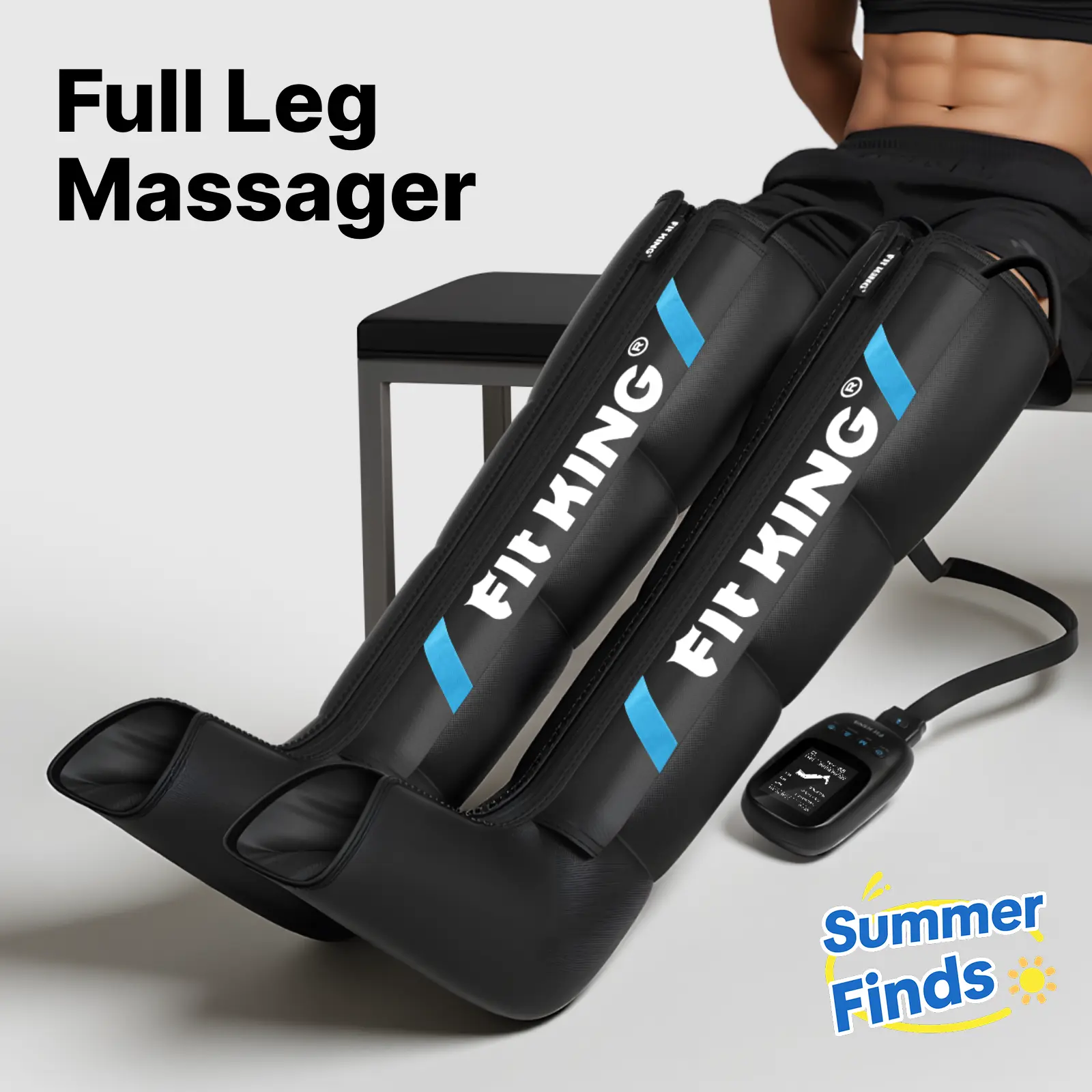 FIT KING Air Compression Leg Massager Fast Recovery System, Calf & Thigh & Foot Massage Boots, for Faster Circulation and Better Muscle Recovery After Exercise, Mothersday gift outdoorfun summerwins,father'sdaygifts,summerhairstyles