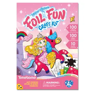 Timetome Foil Craft Kit for Kids, Princess & Unicorn Foil Art Set for Ages 4–8, No Mess Creative Arts and Crafts, Easy Peel Stick Foil Pictures, Gift for Girls 5-10