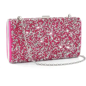 Rhinestone Clutch Purse Bling Evening Bag for Women Formal Dress Wedding Double Sided  Handbag
