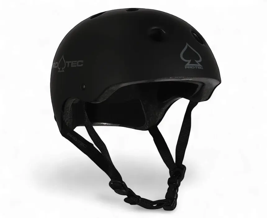 Pro-Tec Classic Certified Unisex Skate Helmet - Matte Black, High Impact ABS Shell, Multi-Size Skateboarding Equipment, Skateboard Accessories