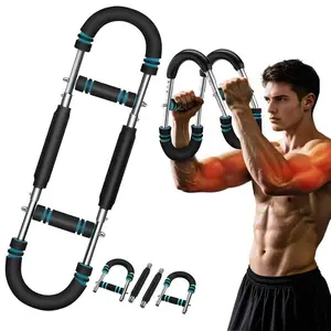 Adjustable Arm&Chest Muscle Trainer for Men- Detachable Stainless Fitness Tool With Grips, 2in1|Ideal for Beginners and Enthusiasts, Strength Training Accessory | 60-110 lb Adjustable Resistance , Gym Accessories Home Workout,Gift for Christmas,New Year