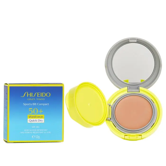 SHISEIDO Sports BB Compact Foundation, Beauty Products, Makeup with SPF50 UV Sun Protection - #Medium Dark, Broad Spectrum Spf Concealer & Foundation