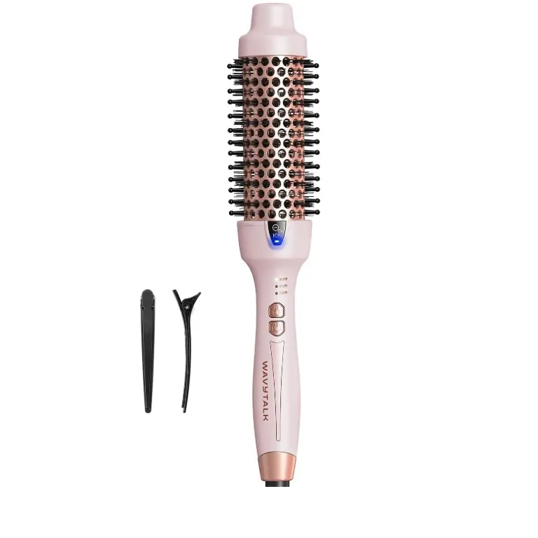 Wavytalk Thermal Brush Blowout Express 1.5" Ionic Heat Round Brush | Creates Smooth Shiny Blowout Look, Salon Blowouts, 3 Temp Settings Dual Voltage, Easy to Use Reduces Frizz, Millennial Pink