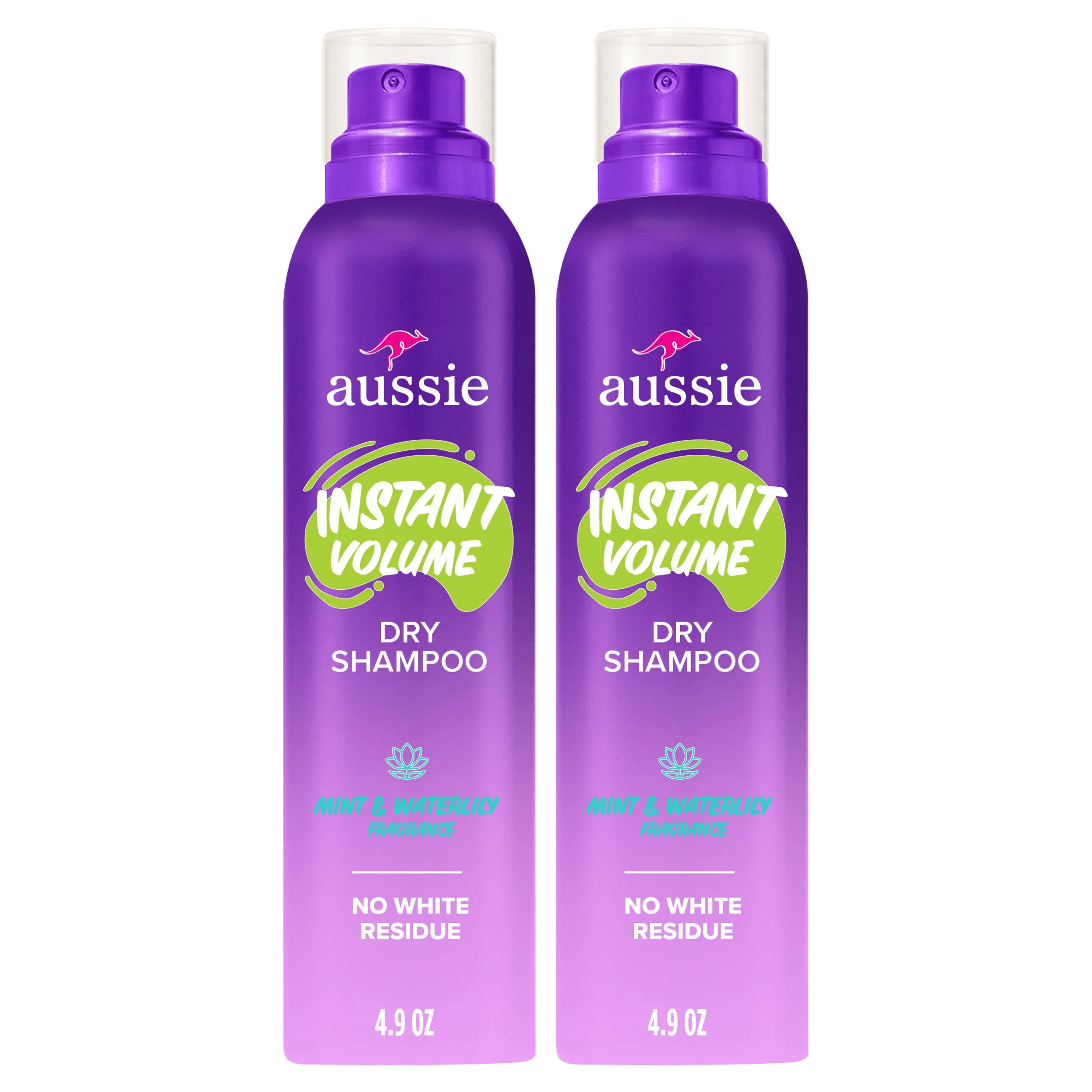 Aussie Instant Volume Dry Shampoo, Clean Volume, Talc-Free, Butane-Free, for Straight, Wavy and Curly Hair, 4.9oz (2 pack)