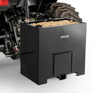 【fathersdaygift】VEVOR Ballast Box3-Point Category 1 Tractor Ballast of 800 lbs Capacitywith Standard 2 Inch Hitch ReceiverHeavy-Duty Steel 5 ft³ Large Volume Durable Loader Attachment with Sliding DoorBlack