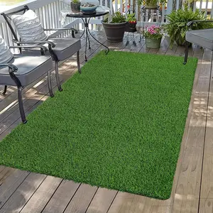 Artificial Grass Rug Indoor Outdoor, 3x5Ft Dog Grass Mat with Drainage Holes, Synthetic Artificial Grass Turf Fake Grass for Balcony Garden Lawn Landscape