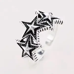 Triple star y2k pinky ring 2000s for men and women