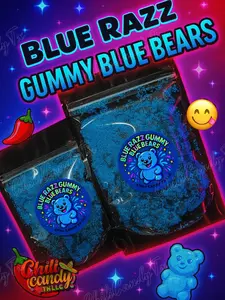 Sour & Sweet Blue Razz Gummy Blue Bears Snack Candy 4oz