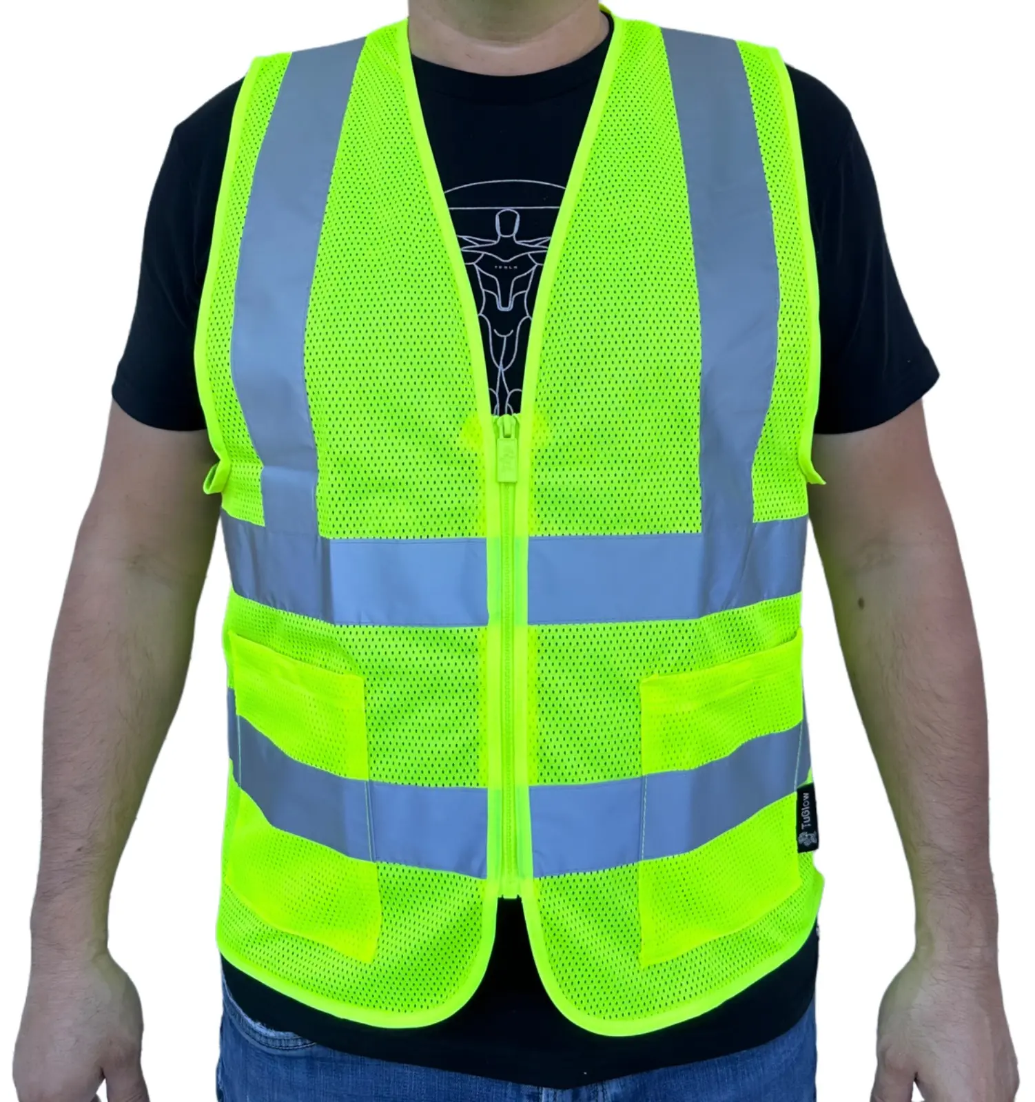 Crew All Mesh Yellow High Visibility Safety Vest with 2 Pockets Crew All Mesh Yellow High Visibility Safety Vest with 2 Pockets