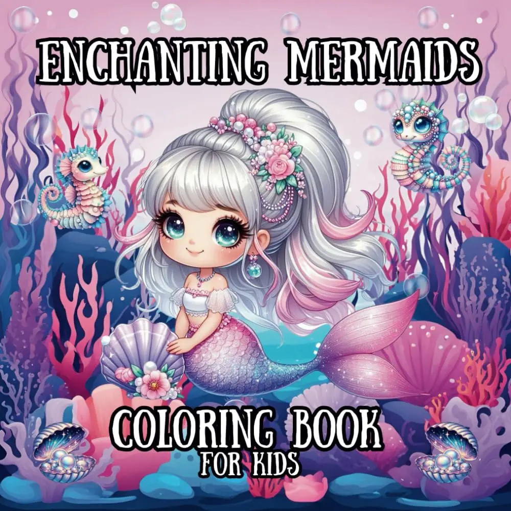 Enchanting Mermaids Coloring Book: For Kids 4+