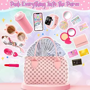 Princess Play Purse Toy Set for Toddler Girls - 31PCS Pretend Makeup & Handbag Kit, Gifts for Girls, Birthday Gift for 3-6+ Year Olds