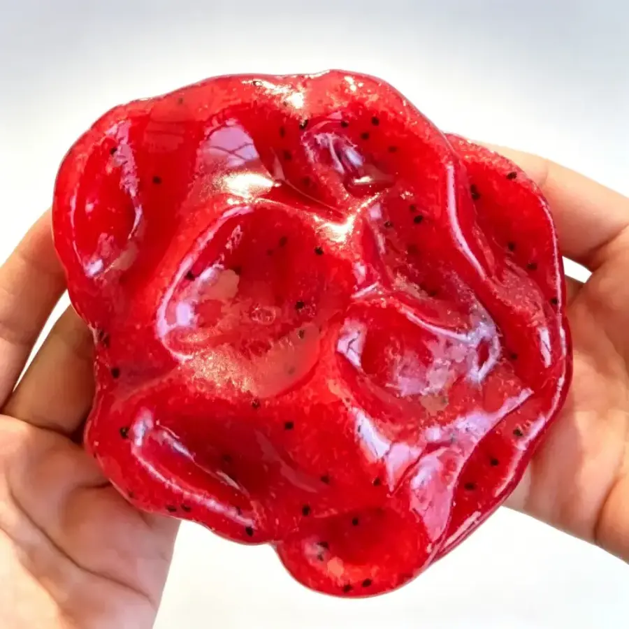 [New for Summer] Watermelon Slush Ball Slow Return Squishy, Viral Squishies Crunchy ASMR Sound Fidget Toy with Elastic Skin, Stress Relief Item for Kids & Adults