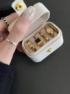 Trendy Portable Jewelry Box Series, Small Women's Storage Case with Divided Compartments for Earrings, Rings, Necklaces, Bracelets, Travel Organizer, School Accessories, Lockable Jewelry Organizer