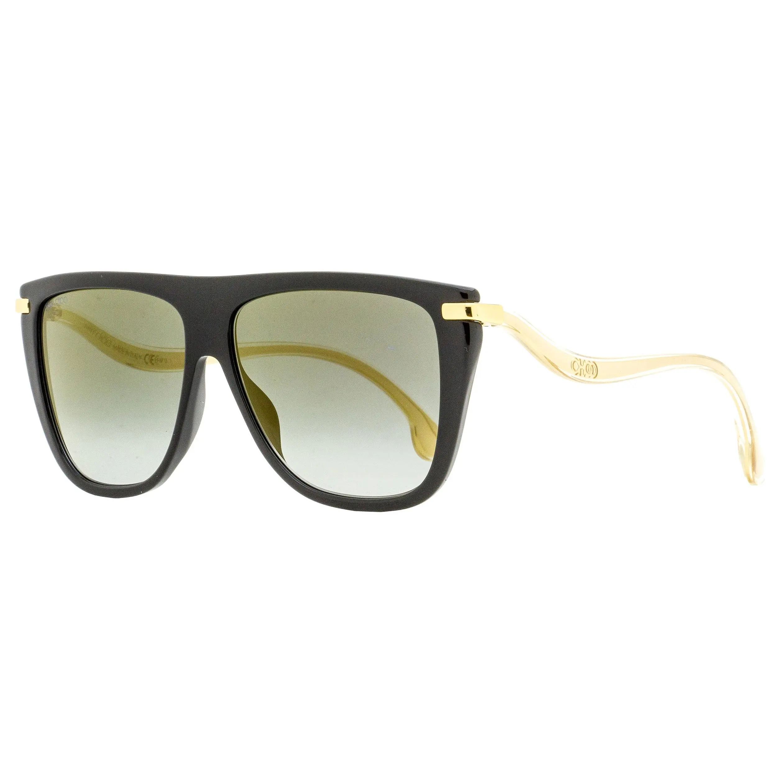 Isabel Marant Suvi/S Women's Squared Browline Fashion Shades in Acetate & Metal with 100% UV Protection - Black/Gold, 58mm, Fashionable Sunglasses, Stylish Shades, Flat Browline, Trending Glasses, Cool Sunglasses