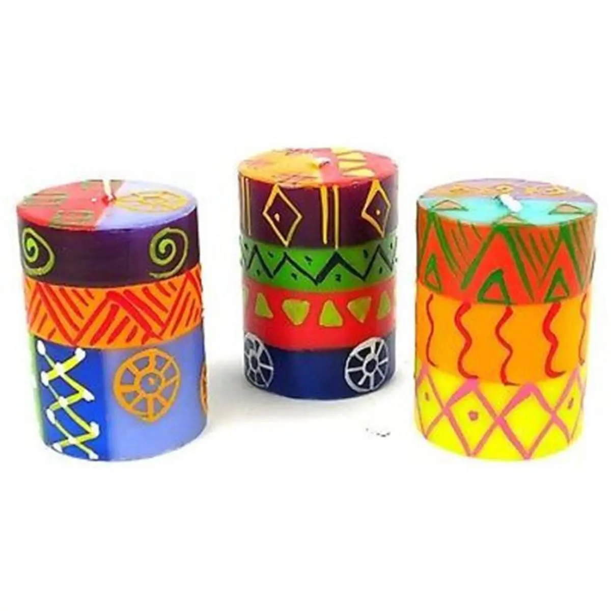 Nobunto Set of Three Boxed Hand-Painted Candles - Shahida Design