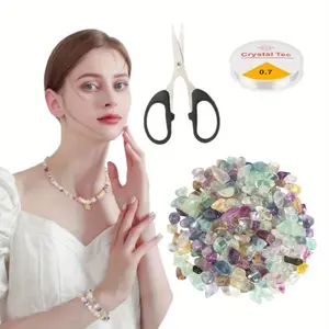 Natural Stone Gemstones For Threading, Irregular Crystal Beads, Beads For Threading With Hole For Bracelets, Necklaces, Earrings (5-8 Mm), 400 Pieces Gemstone Beads