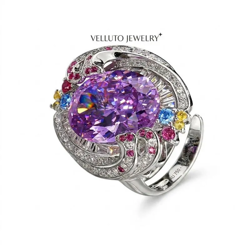 5A CZ High Carbon Diamond Nest-inspired Faceting 6.0CT VVS1 Clarity - Vintage - Perfect Present - 5A CZ High Carbon Diamond Ring