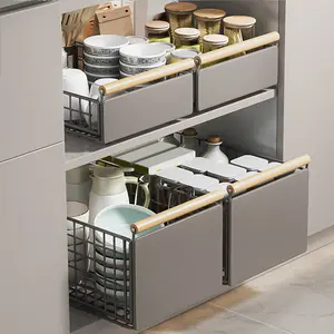 Drawer Full Extension Metal Pull Out Cabinet Organizer, Kitchen Storage Rack Space Saving, Ca Prop 65 Compliant